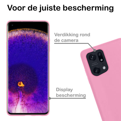 OPPO Find X5 Hoesje Siliconen Backcover Lichtgewicht - Lichtroze