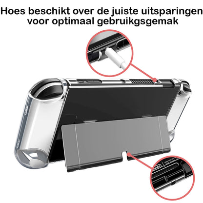 Nintendo Switch OLED Hoesje Siliconen Backcover Lichtgewicht - Transparant