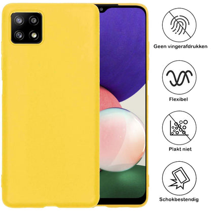 Samsung M22 Hoesje Siliconen Backcover Lichtgewicht - Geel