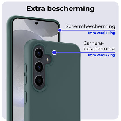 Samsung S24 Plus Hoesje Siliconen Backcover Lichtgewicht - Donkergroen