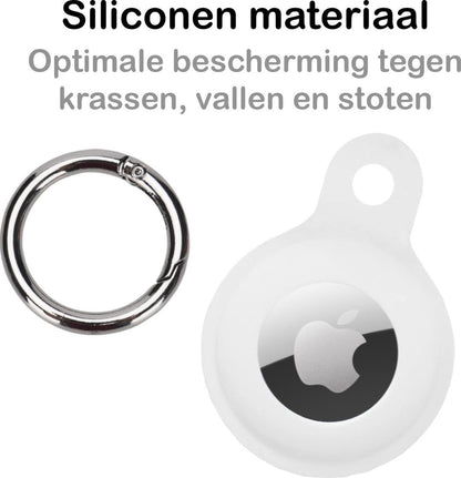 Apple AirTag Hoesje Siliconen Full Cover Lichtgewicht - Wit
