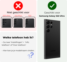 Samsung S22 Ultra Hoesje Bookcase Cover Uitneembaar - Donkerroze