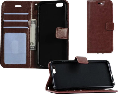 iPhone 5/5s/5SE Hoesje Bookcase Cover met Kaarthouder - Bruin