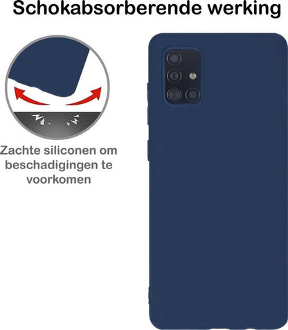 Samsung A71 Hoesje Siliconen Backcover Lichtgewicht - Donkerblauw