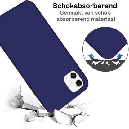 iPhone 11 Hoesje Siliconen Backcover Lichtgewicht - Donkerblauw