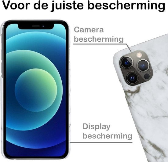 iPhone 12 Pro Hoesje Marmer - Wit