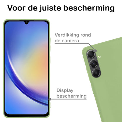 Samsung A34 Hoesje Siliconen Backcover Lichtgewicht - Groen