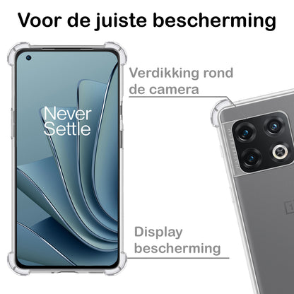 OnePlus 10 Pro Hoesje Shockproof Backcover Siliconen - Transparant