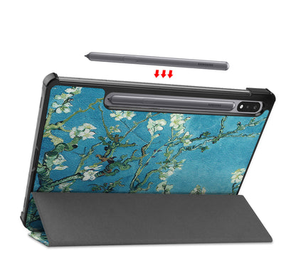 Samsung Galaxy Tab S8 Plus Trifold Bookcase Hoes - Bloesem