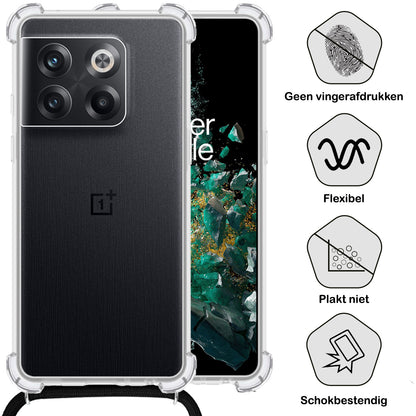 OnePlus 10T Hoesje met Koord Backcover Shockproof - Transparant