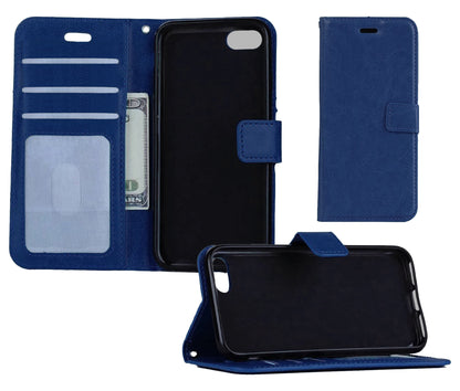iPhone SE 2022 Hoesje Bookcase Cover met Kaarthouder - Donkerblauw