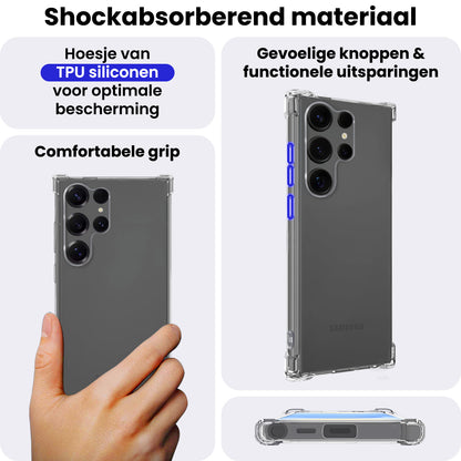 Samsung S25 Ultra Hoesje Shockproof Backcover Siliconen - Transparant