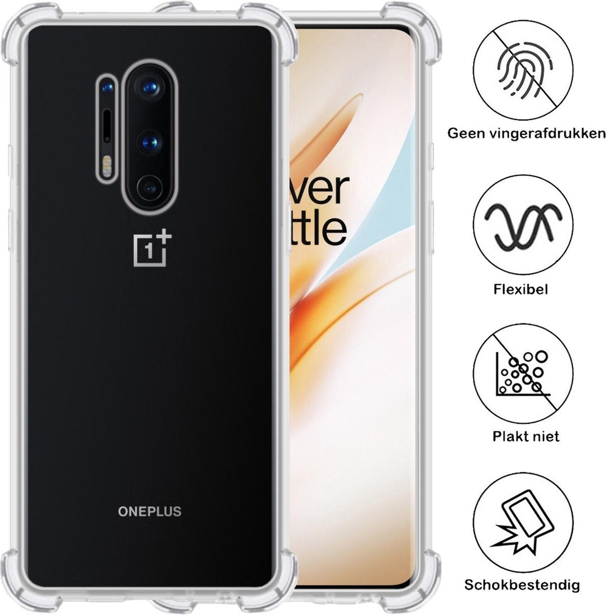 OnePlus 8 Pro Hoesje Shock Proof Siliconen - Transparant