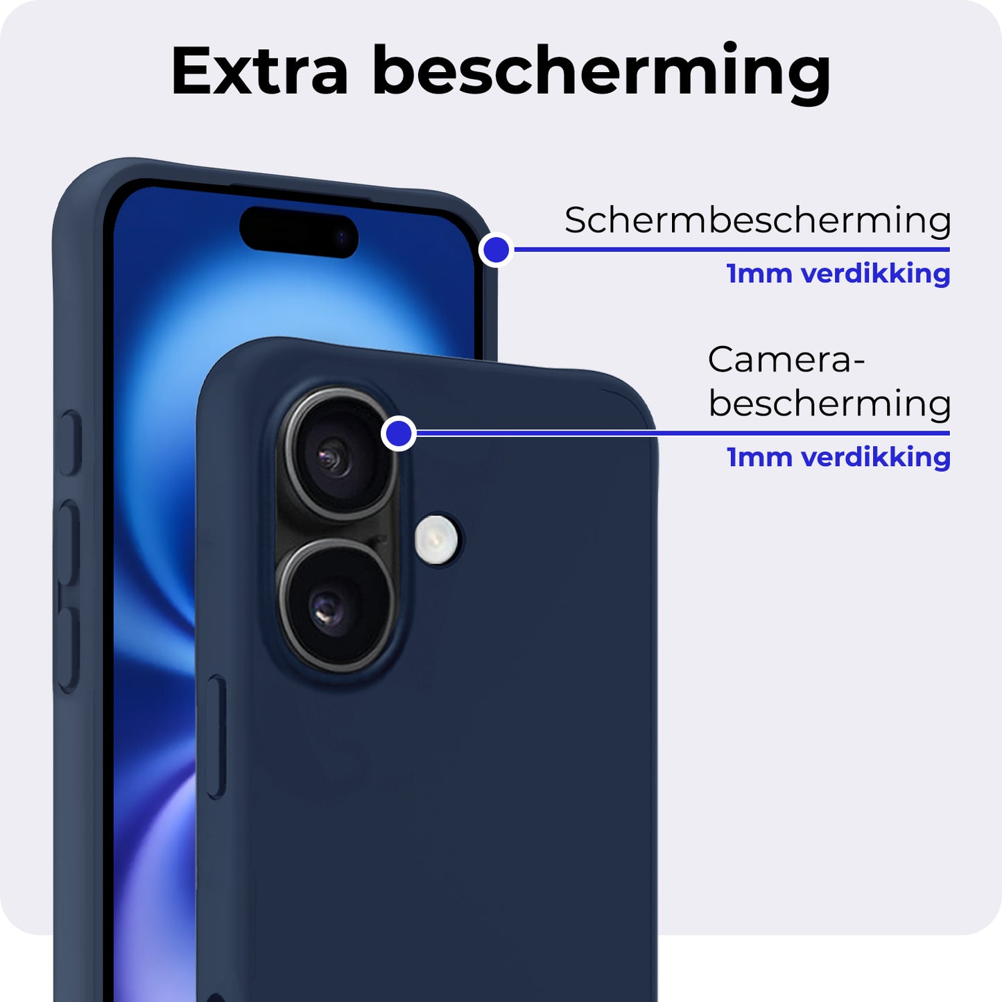 iPhone 16 Plus Hoesje Siliconen - Donkerblauw