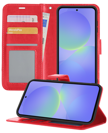 Samsung A36 Hoesje Bookcase Cover met Kaarthouder - Rood