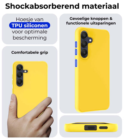 Samsung A25 Hoesje Siliconen Backcover Lichtgewicht - Geel