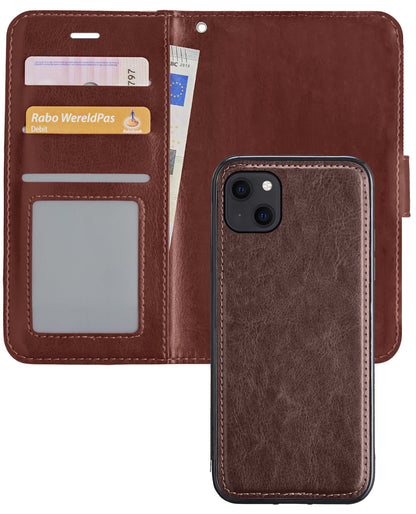 iPhone 13 Mini Hoesje Bookcase Cover Uitneembaar - Bruin