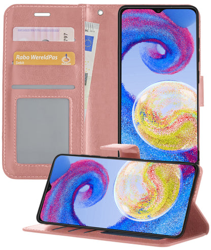 Samsung A04s Hoesje Bookcase Cover met Kaarthouder - Rosé goud