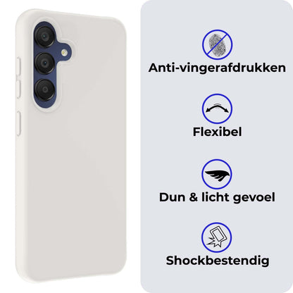 Samsung A15 Hoesje Siliconen Backcover Lichtgewicht - Wit