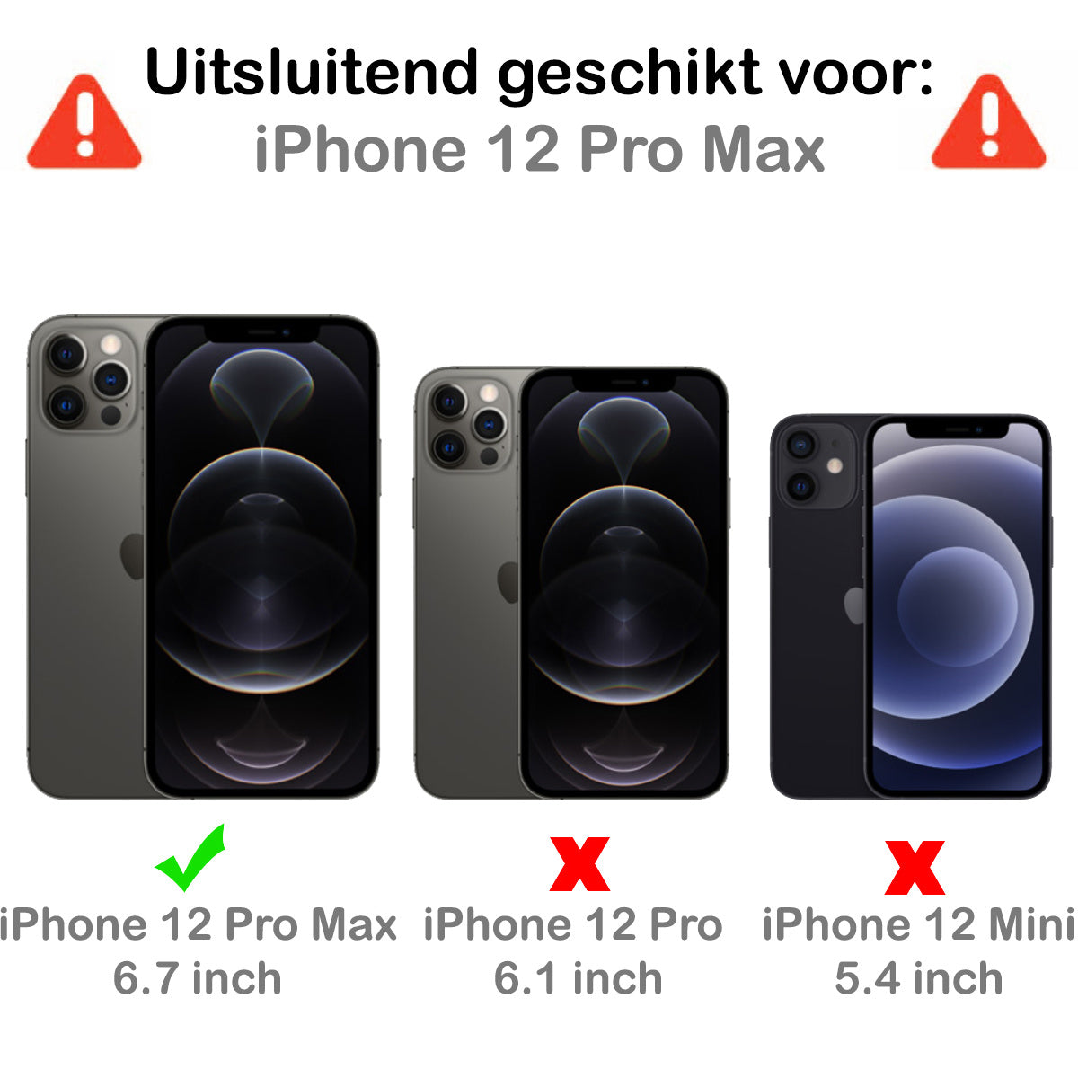 iPhone 12 Pro Max Hoesje met Ingebouwde Screen Protector - Zwart