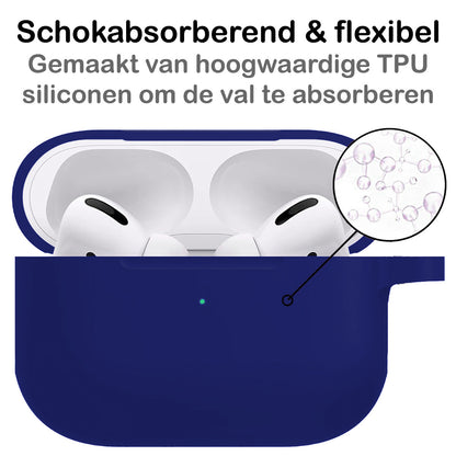 AirPods Pro 2 Hoesje Siliconen Krasbestendig - Donkerblauw