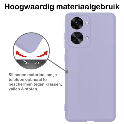 OnePlus Nord 2T Hoesje Siliconen Backcover Lichtgewicht - Lila