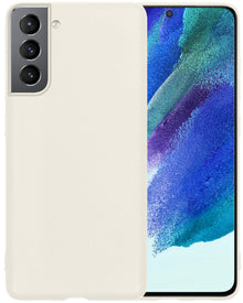 Samsung S21 FE Hoesje Siliconen Backcover Lichtgewicht - Wit