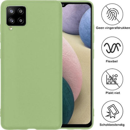 Samsung A12 Hoesje Siliconen Backcover Lichtgewicht - Groen