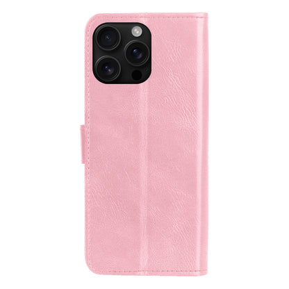 iPhone 16 Pro Max Hoesje Bookcase Cover met Kaarthouder - Lichtroze