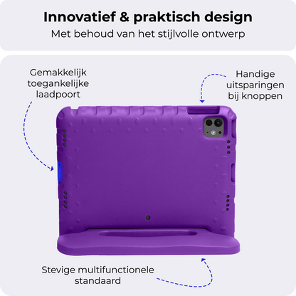 iPad Pro 2018/2020/2021/2022 (12,9 inch) Kinderhoes Shockabsorberend Foam - Paars