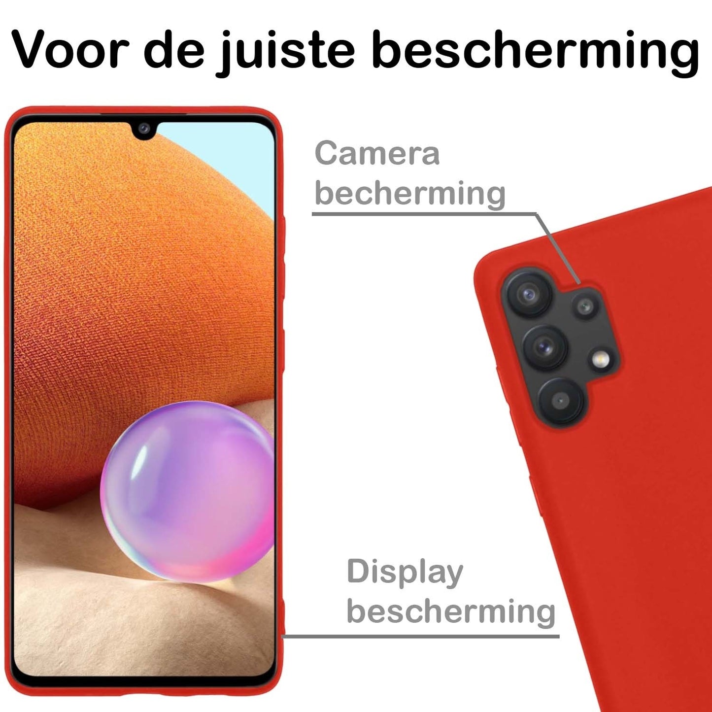 Samsung A32 4G Hoesje Siliconen - Rood