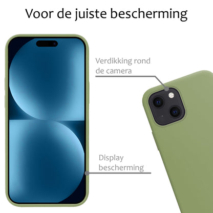 iPhone 15 Plus Hoesje Siliconen Backcover Lichtgewicht - Groen