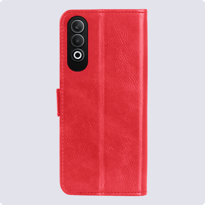 OnePlus Nord CE 4 Hoesje Bookcase Cover met Kaarthouder - Rood