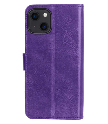 iPhone 13 Hoesje Bookcase Cover met Kaarthouder - Paars