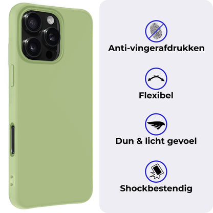 iPhone 16 Pro Max Hoesje Siliconen - Groen