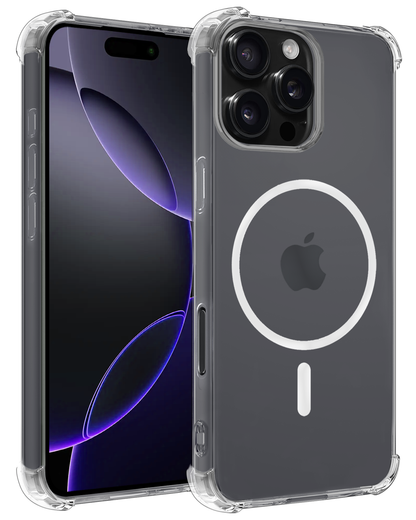 iPhone 16 Pro Hoesje Geschikt voor Magsafe Backcover Shockproof - Transparant