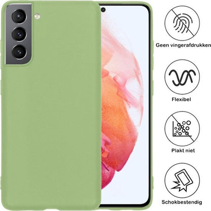 Samsung S21 Hoesje Siliconen Backcover Lichtgewicht - Groen