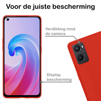OPPO A76 Hoesje Siliconen Backcover Lichtgewicht - Rood