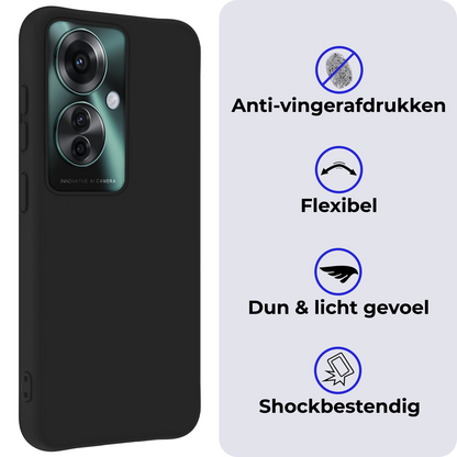 OPPO Reno 11F Hoesje Siliconen Backcover Lichtgewicht - Zwart