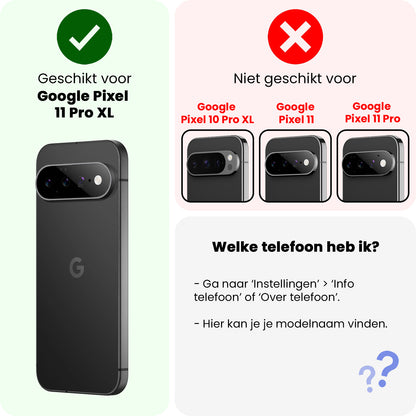Google Pixel 11 Pro XL Hoesje Bookcase Cover met Kaarthouder - Zwart