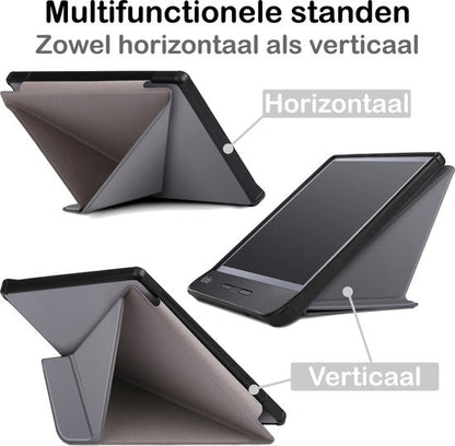 Kobo Libra H2O Trifold Bookcase Hoes - Grijs