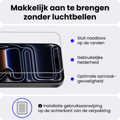 iPhone 18 Pro Max Screenprotector Gehard Glas - Volledige dekking