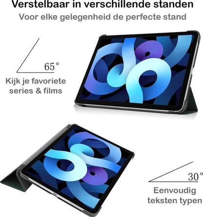 iPad Air 2020 Trifold Bookcase Hoes - Donkergroen