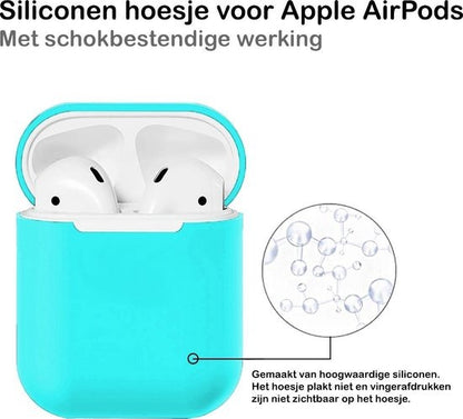 AirPods 2 Hoesje Siliconen Lichtgewicht - Cyaan