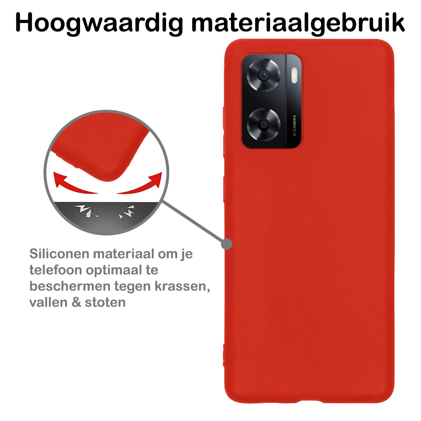 OPPO A57s Hoesje Siliconen - Rood