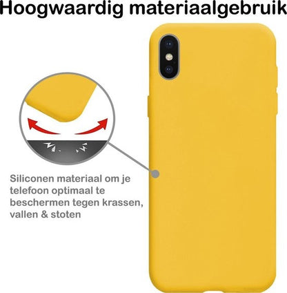 iPhone Xs Hoesje Siliconen Backcover Lichtgewicht - Geel