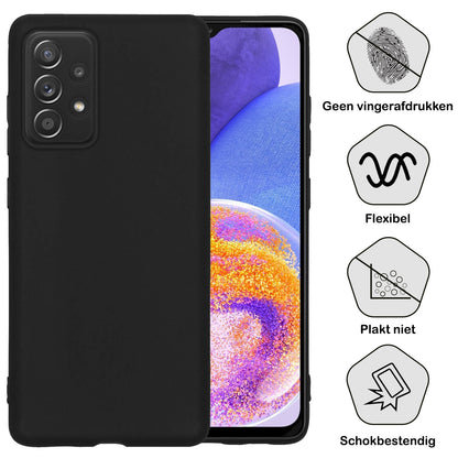 Samsung A23 Hoesje Siliconen Backcover Lichtgewicht - Zwart