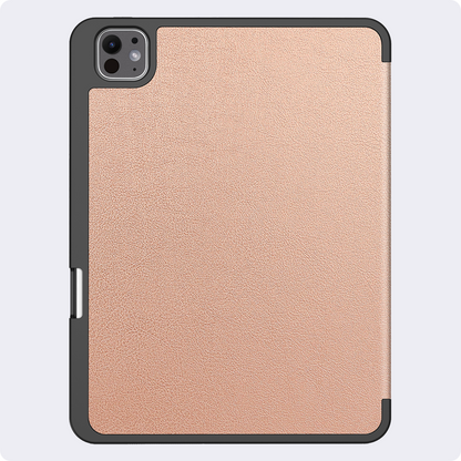 iPad Pro 2024 (11 inch) Trifold Bookcase Hoes met Penhouder voor Apple Pen - Rosé goud