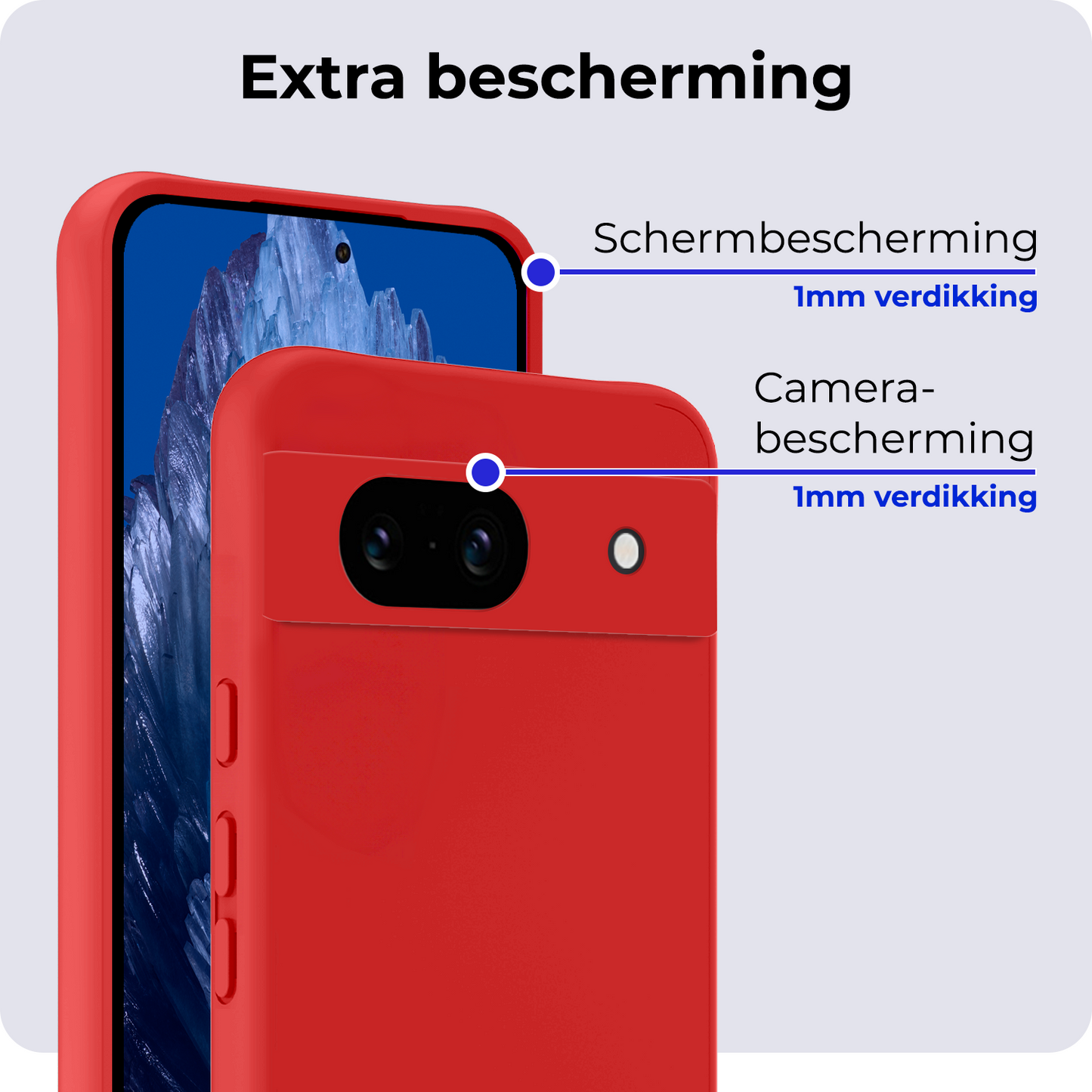 Google Pixel 8a Hoesje Siliconen - Rood