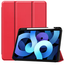 iPad Air 2022 Trifold Bookcase Hoes met Penhouder voor Apple Pen - Rood